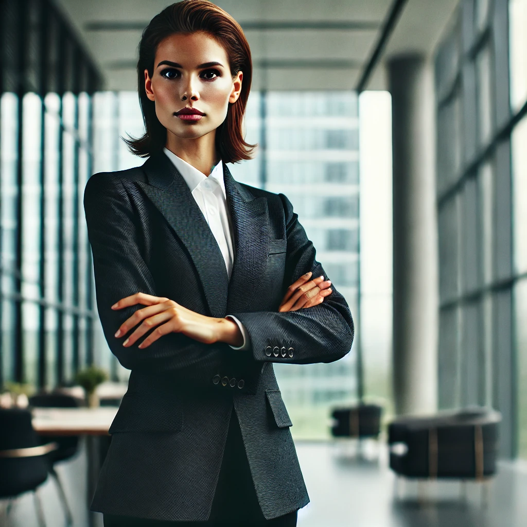 DALLE_2024-10-20_19_31_51_-_A_confident_woman_standing_in_a_modern_office_space_with_a_determined_and_focused_expression_on_her_face__She_is_dressed_in_professional_business_atti