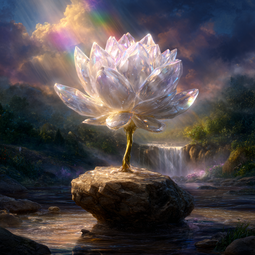 margo666._Photo_realistic._A_white_lotus_with_crystal-like_pe_4621e775-4480-4169-837e-c3ebb97dc5ed_1