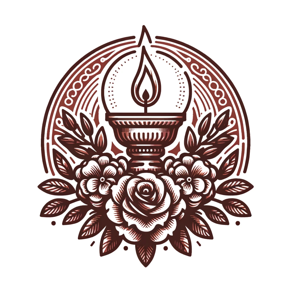 DALLE_2024-02-24_22.11.33_-_Create_a_contour_emblem_design_featuring_flowers_and_a_vigil_lamp_lampada_commonly_seen_in_religious_contexts._The_design_should_depict_a_serene_an