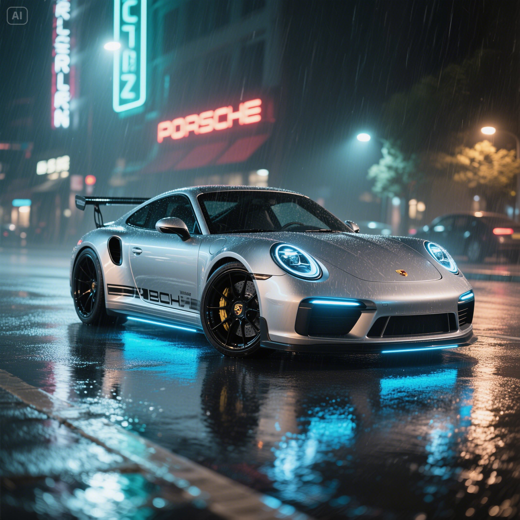 A_silver-painted_Porsche_911_with_new_black_racing_rims_subtle_vinyl_decals_on_the_sides_faint_blu___
