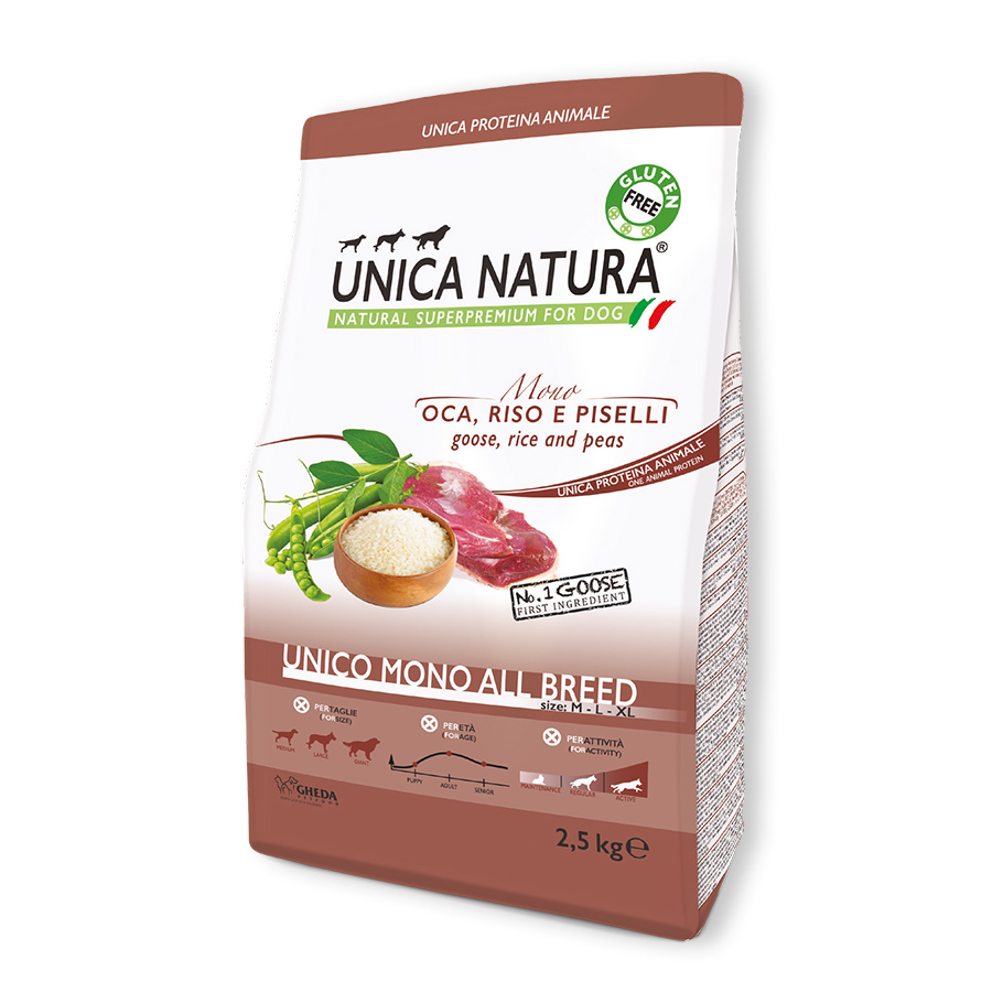 UNICO_MONO_ALL_BREED_Goose_Rice_Pease25kg