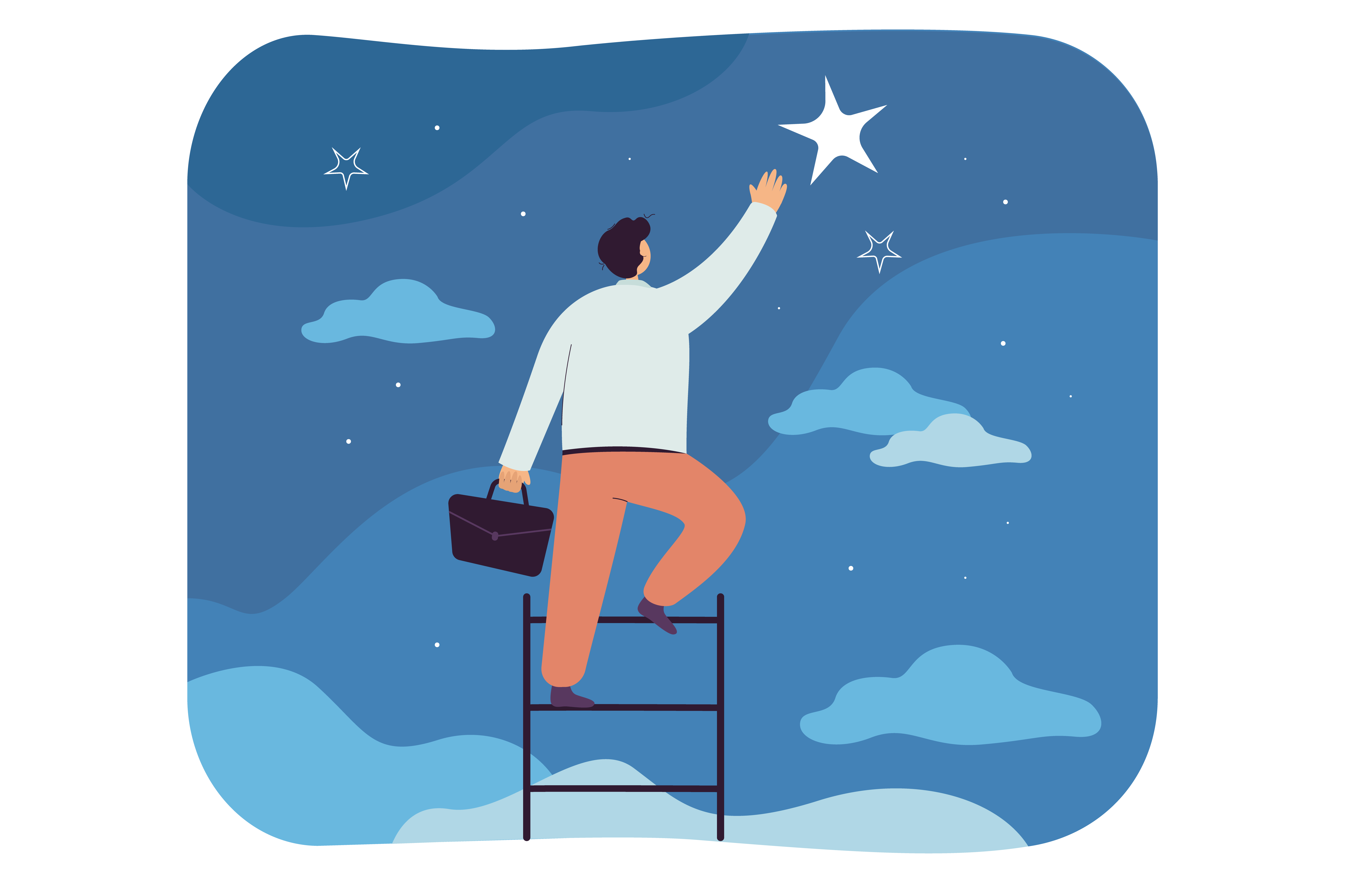 Businessman_catching_star_climbing_ladder_to_sky