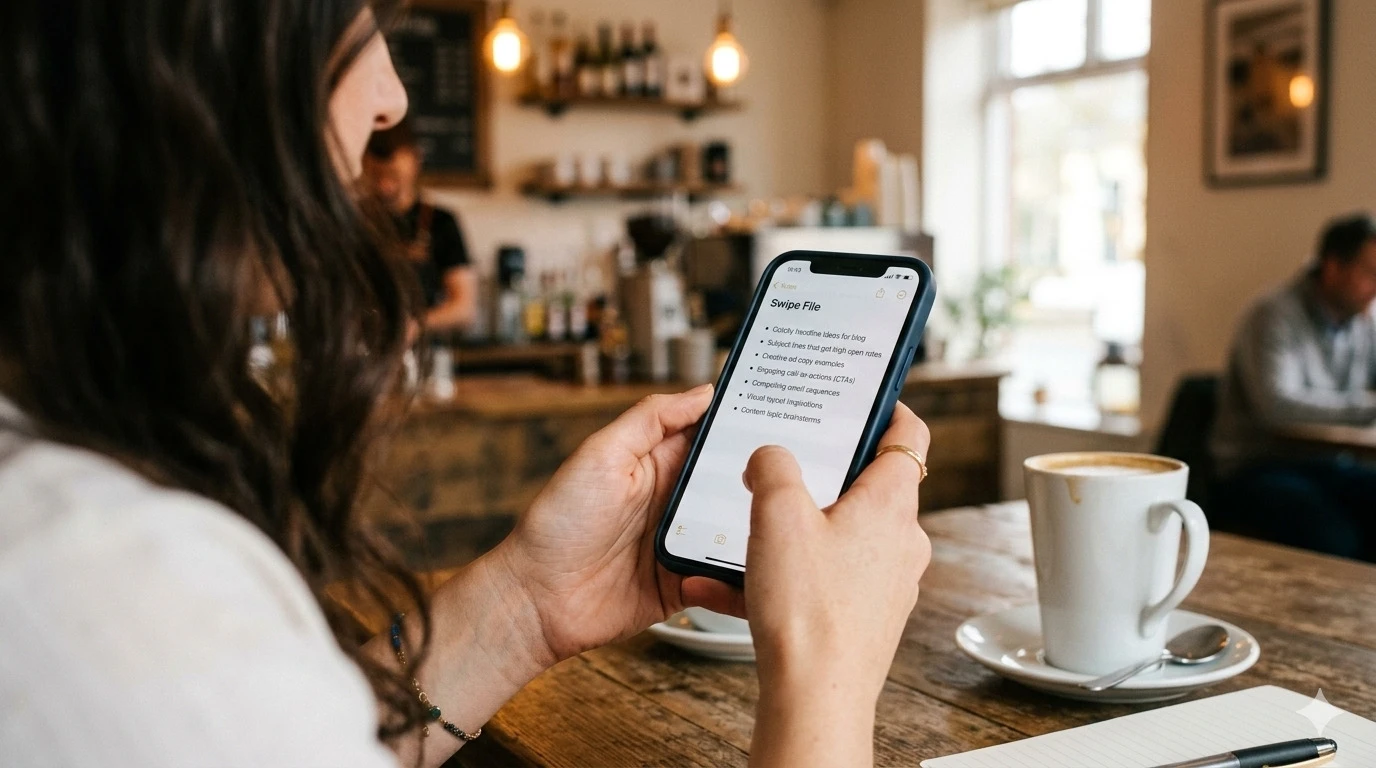 Woman building her Instagram content system