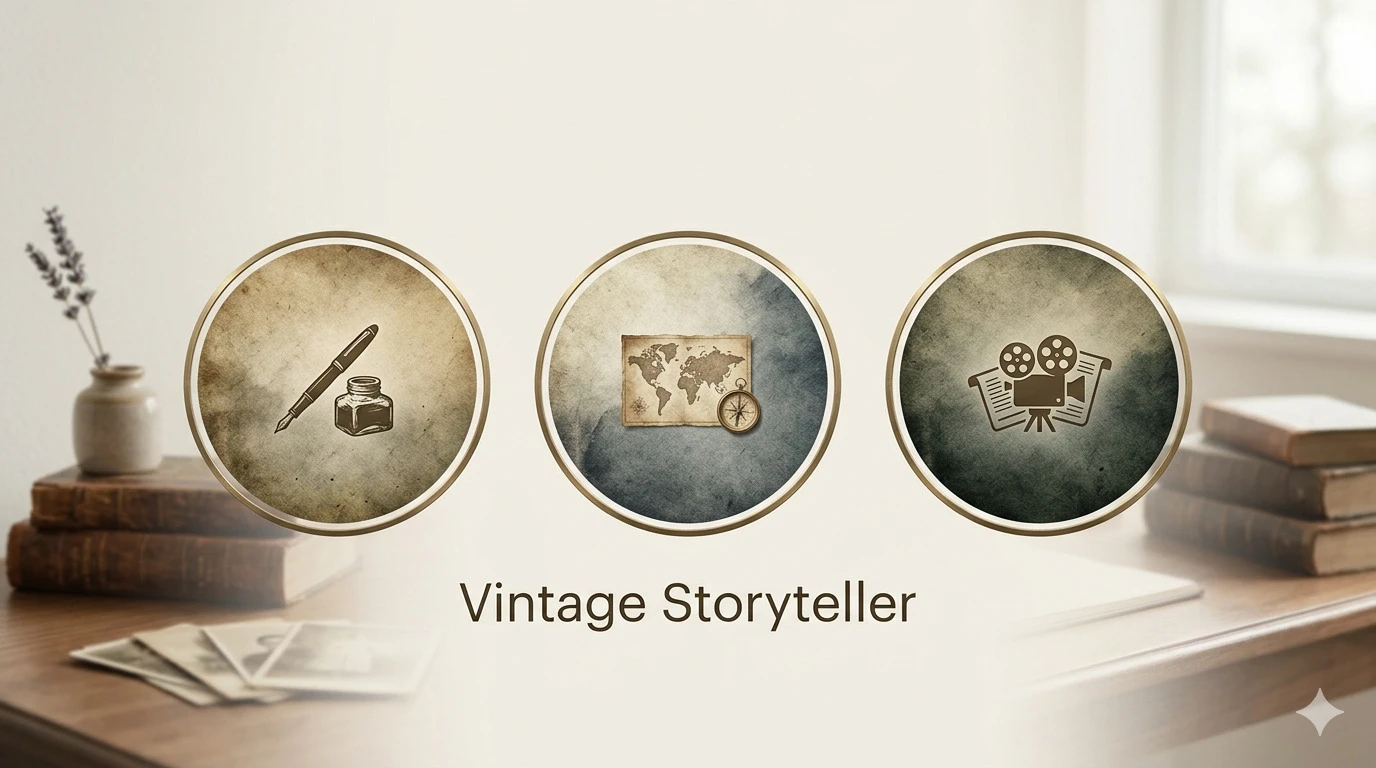 Vintage storyteller Instagram highlight cover