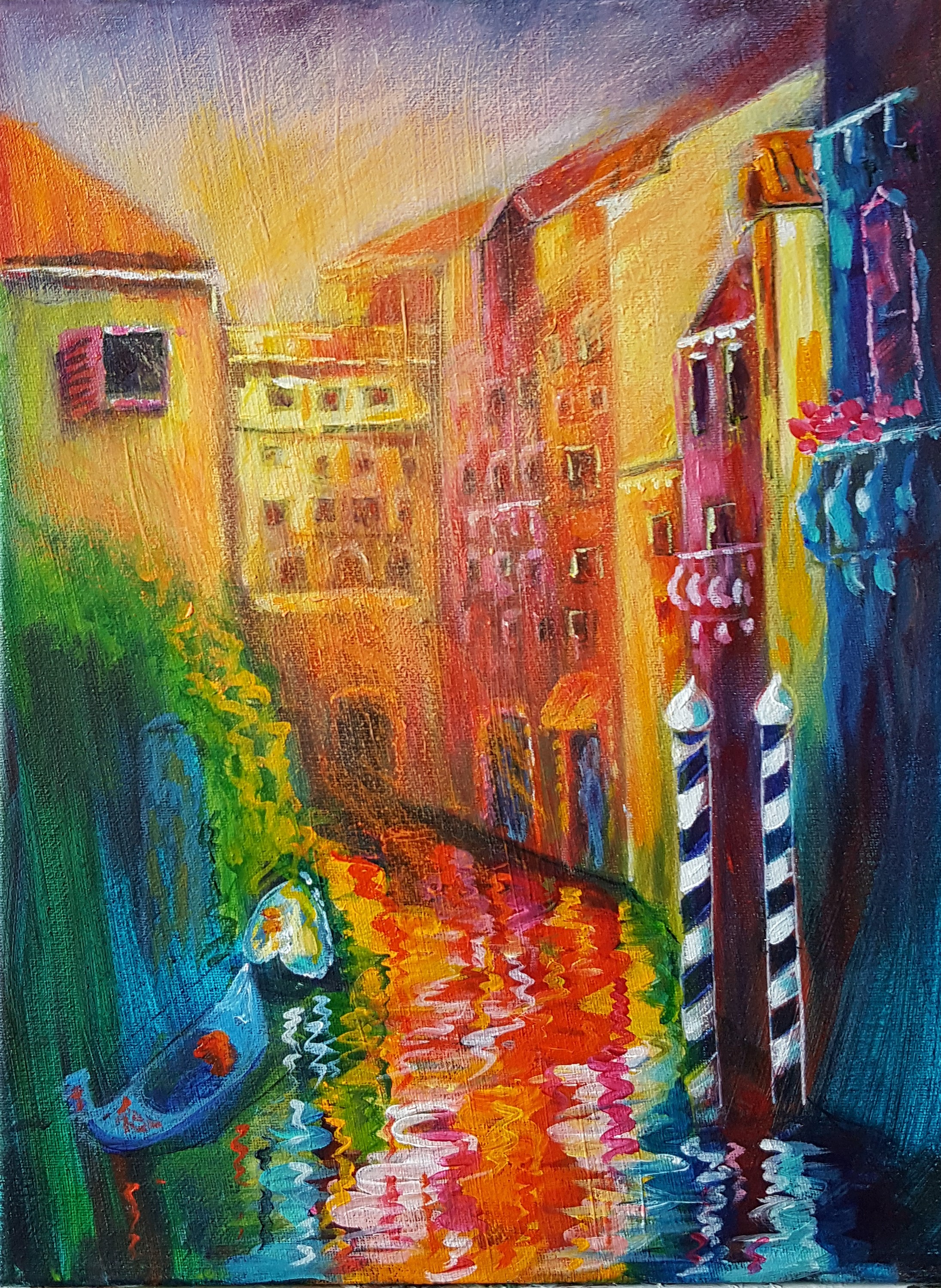 Benatky._akryl_30x40