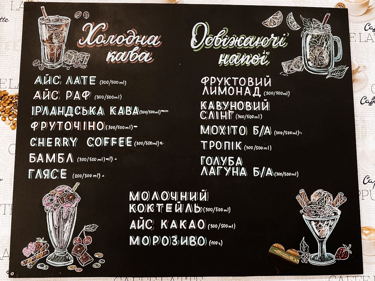 Холодні та освіжаючі напої