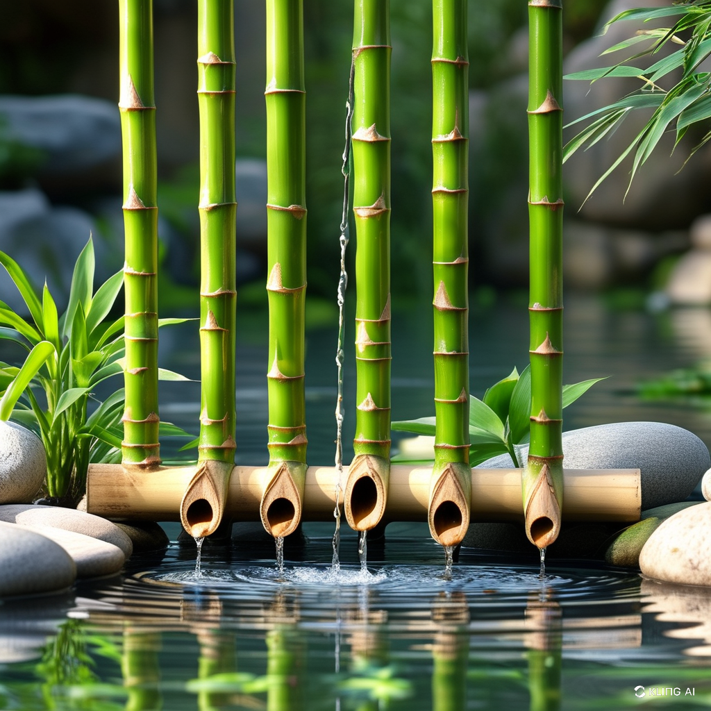 1x1_Four_bamboo_plants_with_water_fl