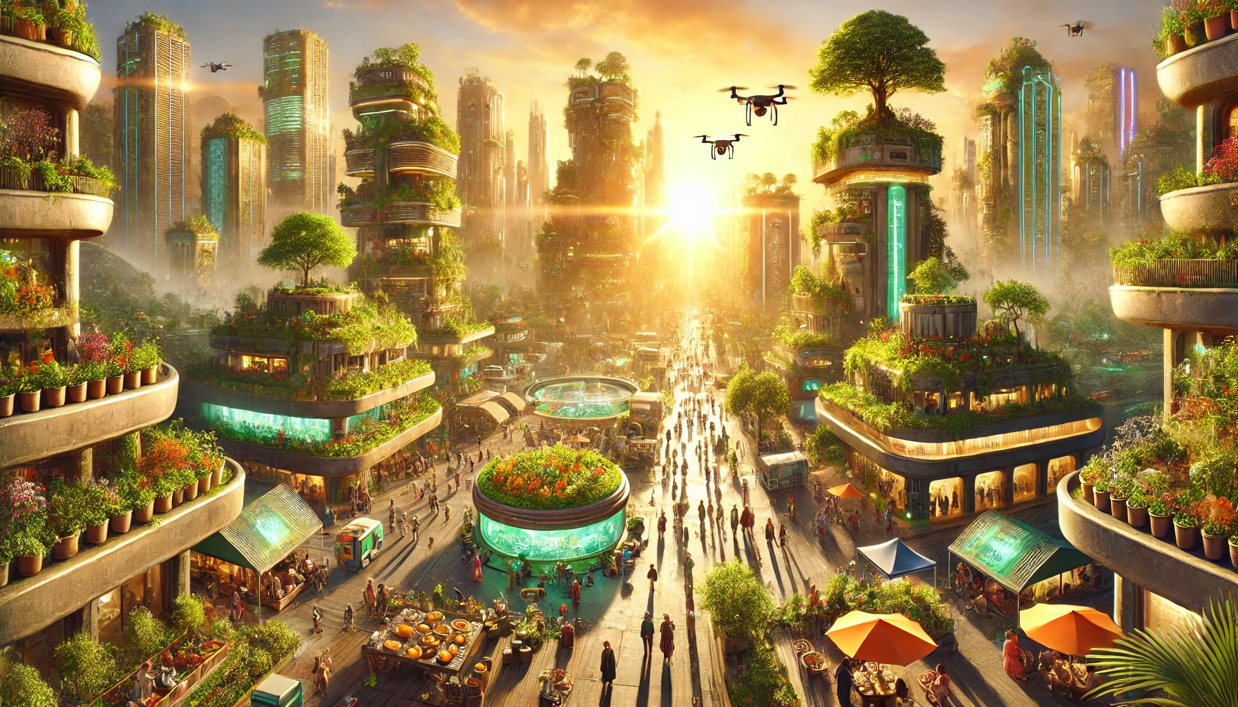 DALLE_2024-11-05_16_56_33_-_A_futuristic_scene_titled_The_Era_of_Altruism__In_this_artwork_a_vibrant_utopian_cityscape_is_shown_bathed_in_warm_sunlight_with_lush_greenery_in