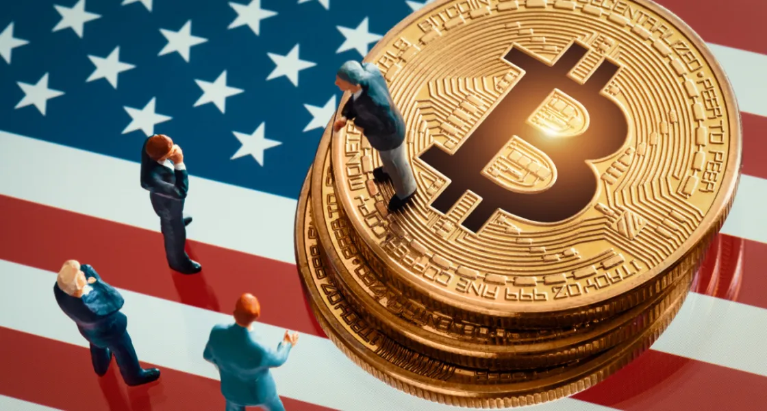 moeda-de-bitcoin-e-bandeira-dos-eua