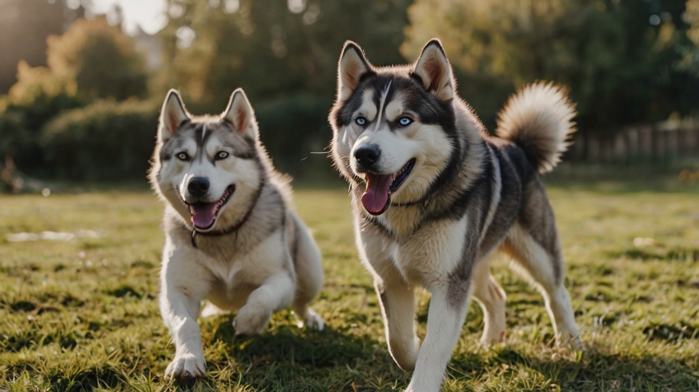 Leonardo_Kino_XL_a_husky_dog_happy_and_playing_with_other_dogs_0