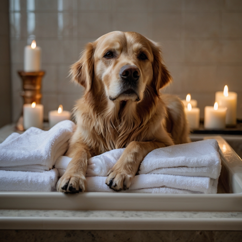 Leonardo_Kino_XL_an_elegant_not_sad_golden_retiver_dog_taking_3